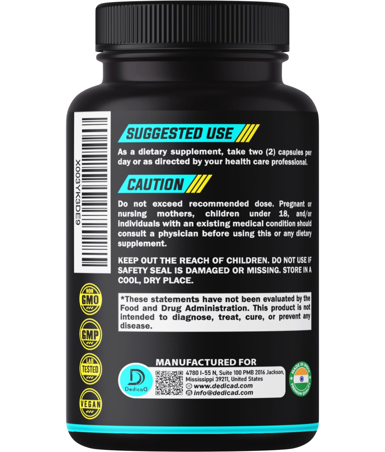 Soursop Graviola Leaves Capsules - Soursop Fruit Advanced - 210 Counts for 105 Servings DEDICAD buy supplements Au