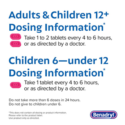 Benadryl Ultratabs Allergy Medicine, 25 mg Diphenhydramine HCl Antihistamine Tablets For Cold & Allergy Relief of Symptoms Like Sneezing, Runny Nose, Itchy Eyes & Throat, Hay Fever, 100 Count Tablets Benadryl buy supplements Au