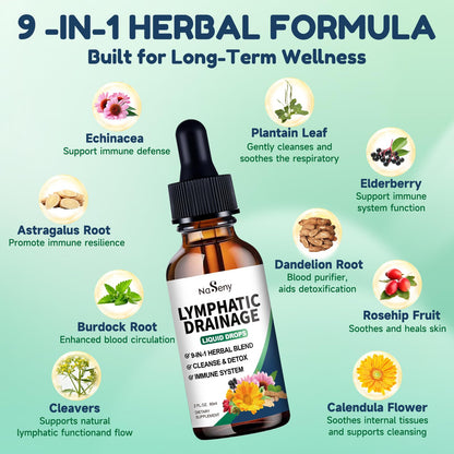 NaSeny Lymphatic Drainage Drops, 9 IN1 Lymphatic Drainage Supplements for Detox & Cleanse, Immune System Support with Echinacea, Elderberry, Dandelion, Arctium Lappa, 2 FL OZ NaSeny buy supplements Au