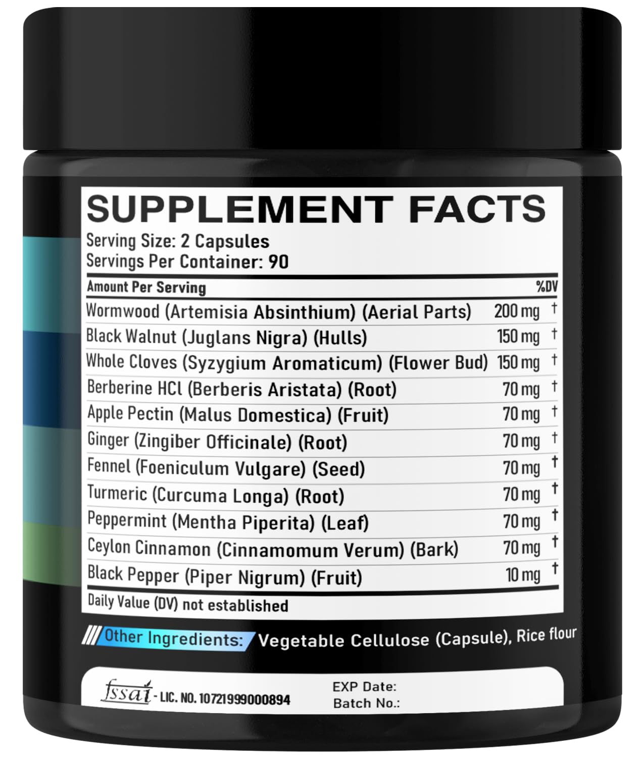 DEDICAD 11in1 Wormwood Capsules - 180 Capsules Extracted from Black Walnut, Cloves, Ginger, Turmeric, Apple, Berberine HCl & More - Support Immune System for 3 Months DEDICAD buy supplements Au