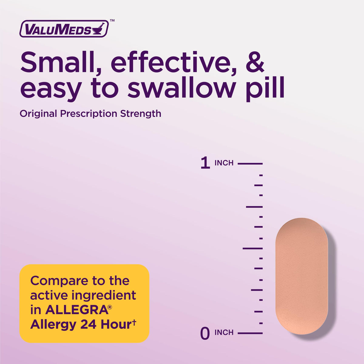 ValuMeds | Compare to Allegra | Fexofenadine HCl 180mg | 24-Hour Allergy Relief, Non-Drowsy Antihistamine Generic Medicine for Allergies, Hay Fever, Itchy Eyes | for Kids & Adults (100 Count) ValuMeds buy supplements Au