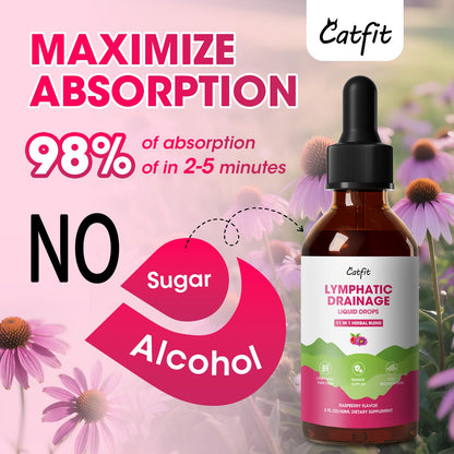 Lymphatic Drainage Supplements Drops for Immune, Lymph System Support, Cleanse & Detox, Liver Health with Echinacea,Elderberry,Cleavers Herb,Burdock, Calendula, Non-GMO, Raspberry Flavor, 2 Fl Oz Catfit buy supplements Au