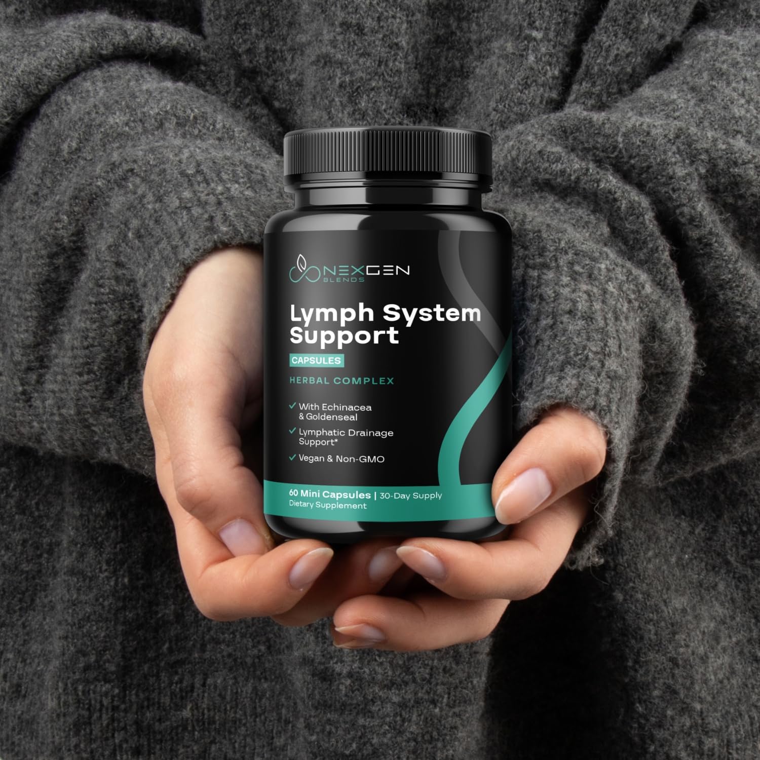Herbal Lymph System Support Supplement - Lymphatic Support Complex with Echinacea Goldenseal Astragalus & Hydroxytyrosol for Lymphatic Drainage & Immune Support - Vegan Non-GMO Gluten Free (1 Month) NEXGEN BLENDS buy supplements Au