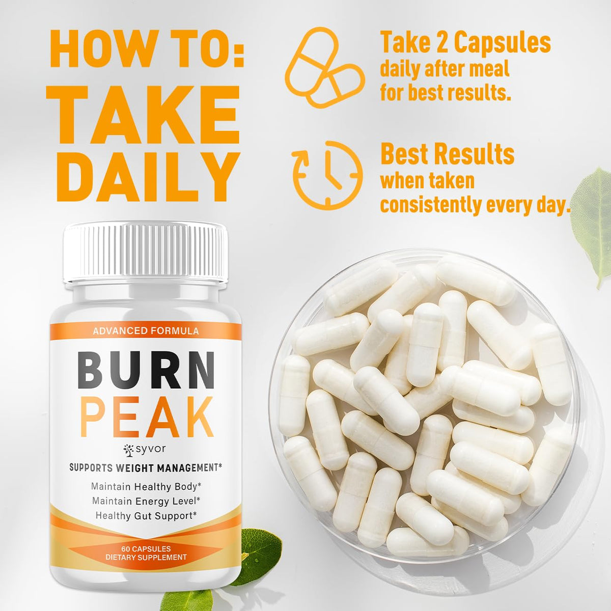 (2 Pack) Burn Peak Capsules, Official Burnpeak Pink Salt Pills with All Natural Ingredients, Advanced BurnPeak Health Supplement with Premium Vitamins for Active Lifestyle Support (120 Capsules) SyvorBuy Supplements Australia