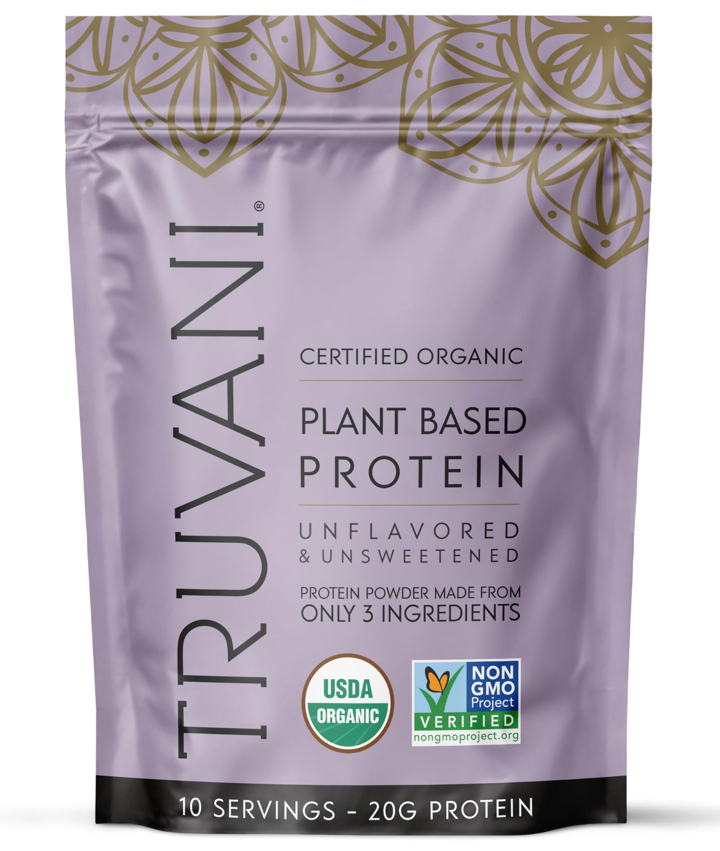 Truvani Organic Plant Based Protein Powder | Vanilla Chai | 10 Servings | Vegan | 20g Pea Protein | Keto | Gluten & Dairy Free | Low Carb | No Added Sugar