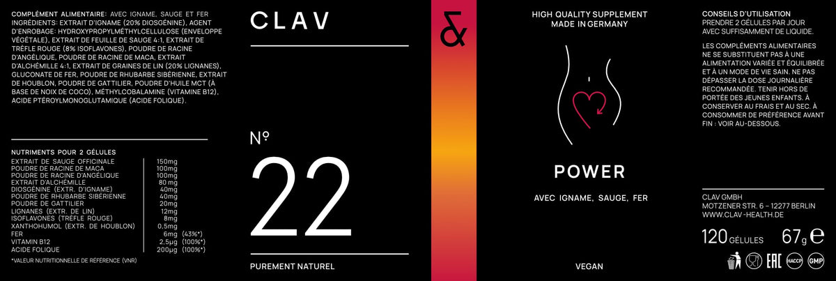 CLAV® Natural Hormone Balance for Women - PMS Relief with Siberian Rhubarb, Wild Yam & Vitex Berry - Vegan Menstrual Regulator Supplement - 120 Capsules CLAVBuy Supplements Australia