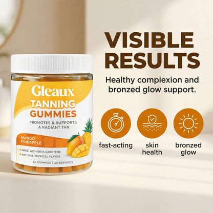 DXWXH Gleaux Tanning Gummies, Tanning Gummies for Women, Sunless Radiance Support with Beta Carotene, Astaxanthin & Lycopene, for Skin Health & Complexion Support, Mango Pineapple Flavor, 60 Gummies DXWXH buy supplements Au