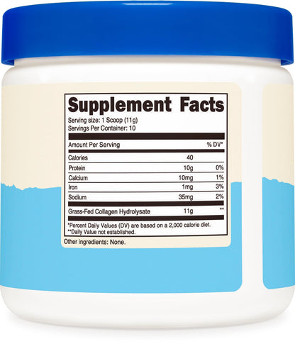 Nutricost Collagen Peptides Powder 1LB (454 G) - Grass Fed Bovine Collagen Hydrolysate (Unflavored)