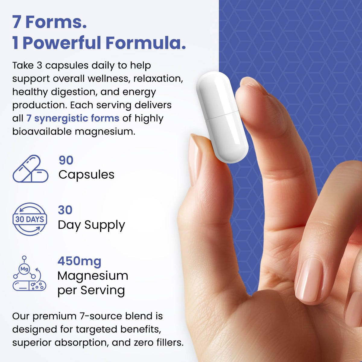 Magnesium Complex for Sleep, Relaxation, Digestion & Calm – Magnesium Glycinate, Citrate, Bisglycinate, Carbonate, Malate, Orotate, Taurate, + Humic/Fulvic for High Absorption - 90 ct. VITAMIZED buy supplements Au
