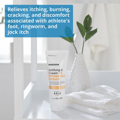 McKesson Antifungal Cream, 2% Miconazole Nitrate - Relieves Itching, Burning, Cracking from Jock Itch, Ringworm and Athlete Foot - 4 oz., 1 Count McKesson buy supplements Au