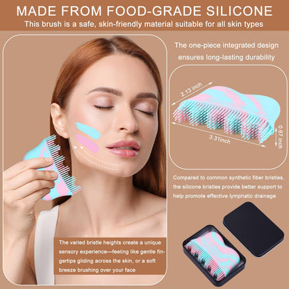 Lymphatic Contour Face Brush, Silicone Lymphatic Drainage Massager, Dry Brush Alternative to Gua Sha for Face and Body EraEleph buy supplements Au
