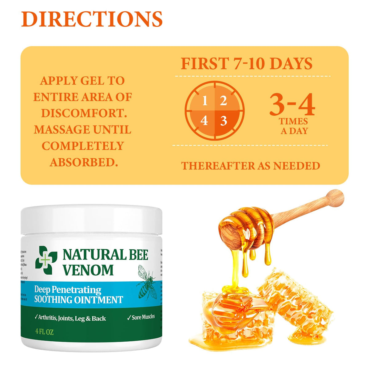 PIBIOOMAP Bee Venom Serum Joint & Muscle & Bone Cream, Pure Natural Ingredients, Fast Acting, Relief Back, Shoulder, Back, Neck, Hands, Elbows, Feet, Leg, Knees, Ankle, for Adults, Elderly PIBIOOMAPBuy Supplements Australia