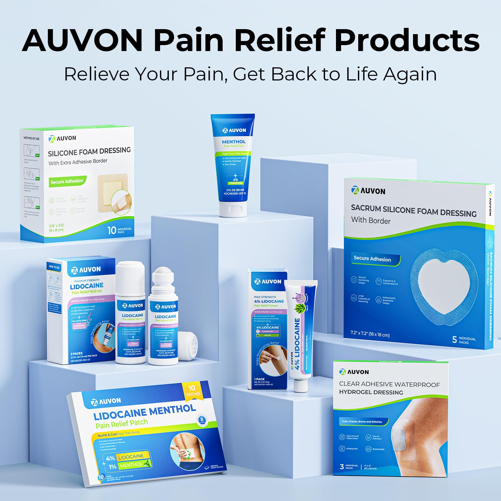 AUVON Menthol Pain Relief Gel for Chronic Joint & Back Pain, Arthritis Pain Reliever for Muscle Pain Relief, Fast-Acting Menthol Cooling Gel Soothes Knee, Hip, Shoulder, Neck Pain, 3 FL OZ Per Pack AUVONBuy Supplements Australia