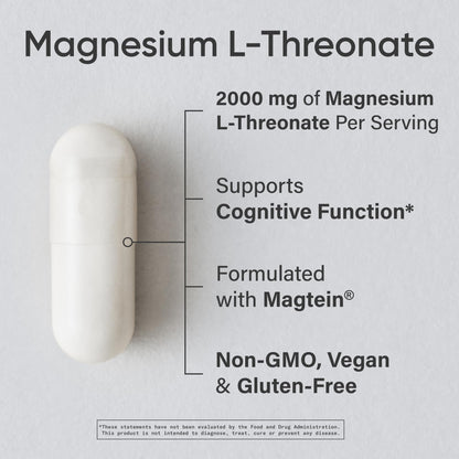 Sports Research® Magnesium L-Threonate Capsules 2000mg - High-Absorption Magtein® for Enhanced Brain Health, Memory, Focus & Restful Sleep Support - Vegan · Non-GMO · Gluten Free - 90 Count Sports Research buy supplements Au