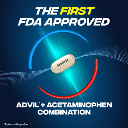 Advil Dual Action Coated Caplets with Acetaminophen, 250 Mg Ibuprofen and 500 Mg Acetaminophen Per Dose (2 Dose Equivalent) for 8 Hour Pain Relief - 2 Count x 50 Advil buy supplements Au