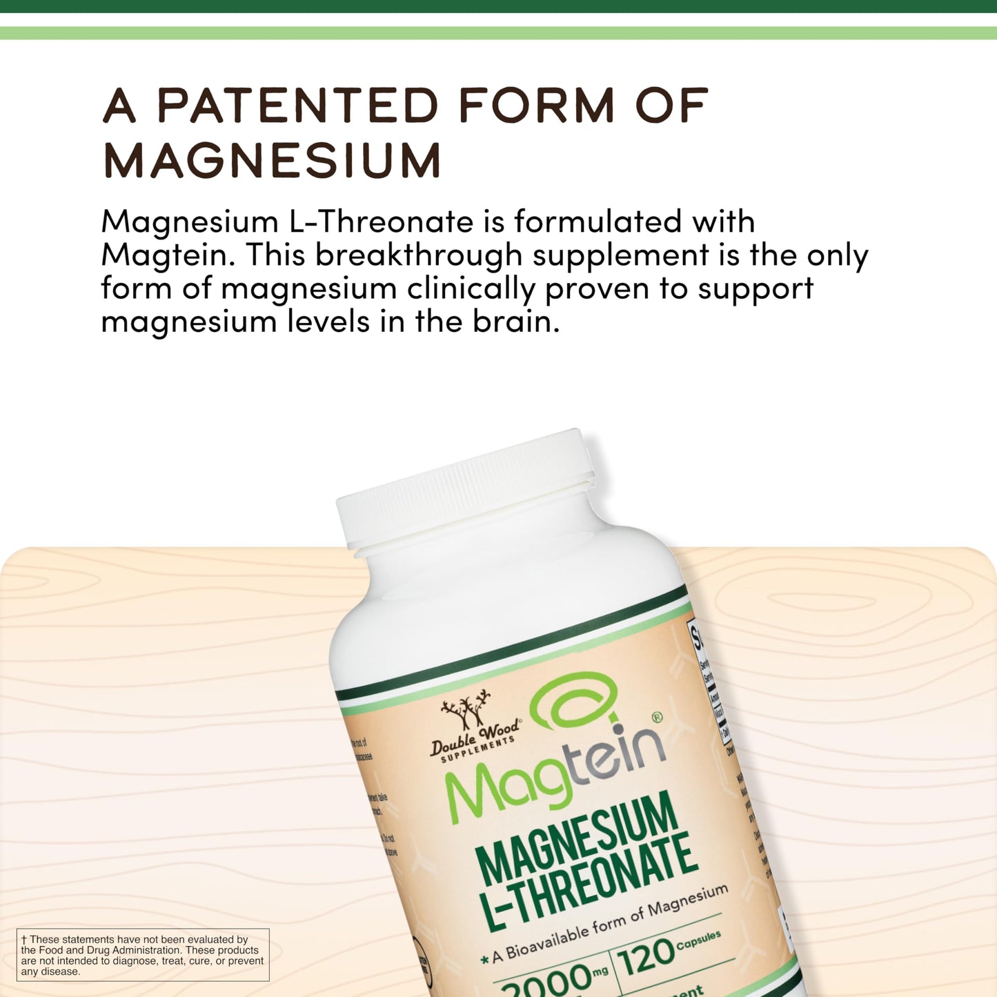 Magnesium L Threonate, Magtein - NSF Certified - Sleep and Cognitive Support – High Absorption