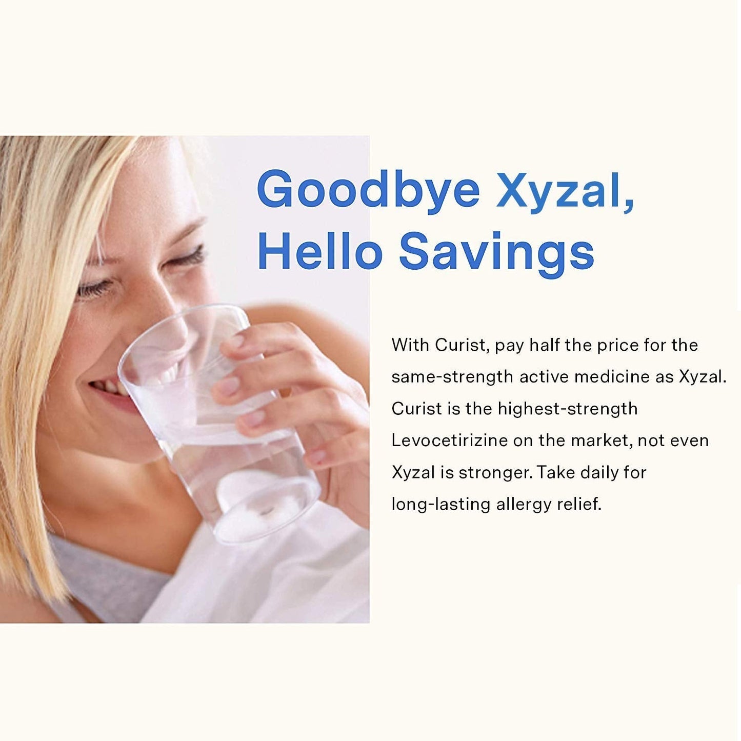 Curist - Generic Xyzal Levocetirizine 5 mg - (90 Tablets) - Allergy Pills, 24 Hour Allergy Relief - Allergy Medicine Curist buy supplements Au