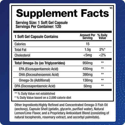 Support Omega EPA DHA Omega 3 Fish Oil Supplement - Cardiovascular, Musculoskeletal Support (120 Gel Capsules) BioMatrix buy supplements Au