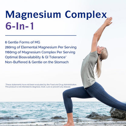 Innate Vitality Magnesium Complex 6-in-1, 1160mg Per Serving, Rest & Digestion, Magnesium Glycinate & Citrate, High Absorption, 120 Vegan Capsules Innate Vitality buy supplements Au
