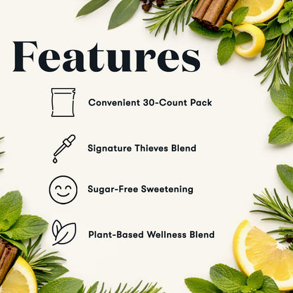Young Living Thieves Cough Drops | 30 ct | Cinnamon & Menthol Flavor | with Thieves Essential Oil Blend of Lemon, Clove, Eucalyptus, Rosemary, & Peppermint | Sugar Free | Cooling Throat Comfort