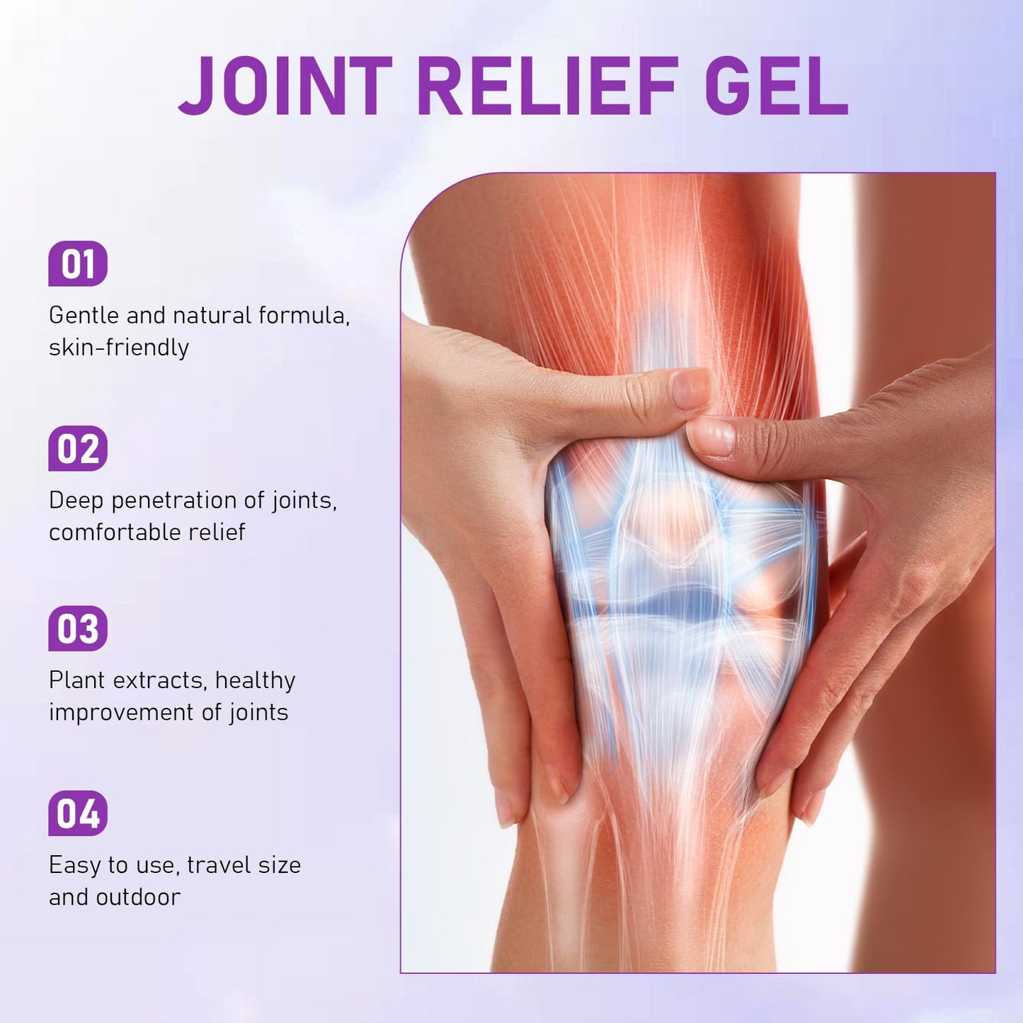 Soothing Relief Massage Gel, Joint Gel Purple Gel Cooling Activities Throughout The Body, Soothing Knees, Lumbar, Neck, Back, Shoulders, Hands, and Feet iaredonBuy Supplements Australia