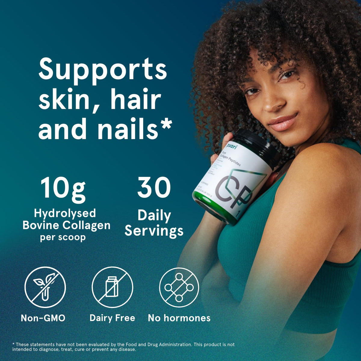 Puori Pure Collagen Peptides Powder, Unflavored - 10g of Grass-Fed Hydrolyzed Bovine Collagen Supports Skin Health, Hair & Nail Strength, Joint Pain & Mobility Support - 30 Servings Puori buy supplements Au
