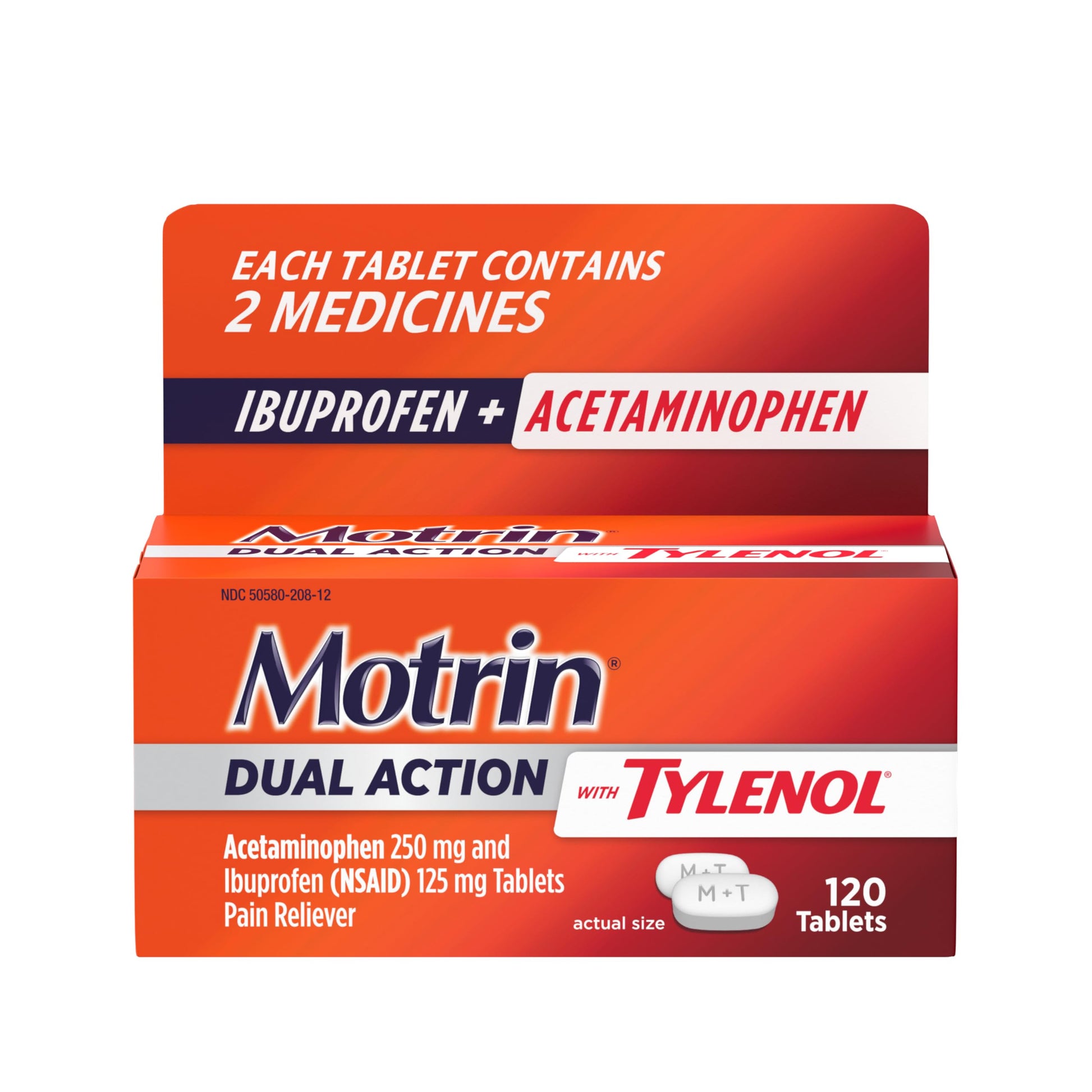 Motrin Dual Action with Tylenol, Ibuprofen & Acetaminophen Fast-Acting, Long Lasting Pain Reliever for Minor Aches & Pains, Ibuprofen (NSAID) 125 mg & Acetaminophen 250 mg, 120 ct Motrin buy supplements Au