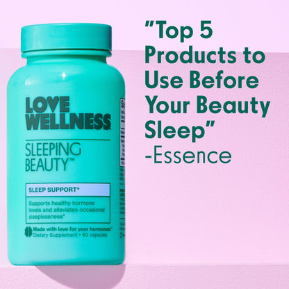 Love Wellness Sleeping Beauty | Sleep Support with Melatonin, Magnesium & L-Theanine | Promotes Restful Sleep, Relaxation & Calmness | Organic Valerian Root Powder & Lemon Balm | 60 Count Love Wellness buy supplements Au
