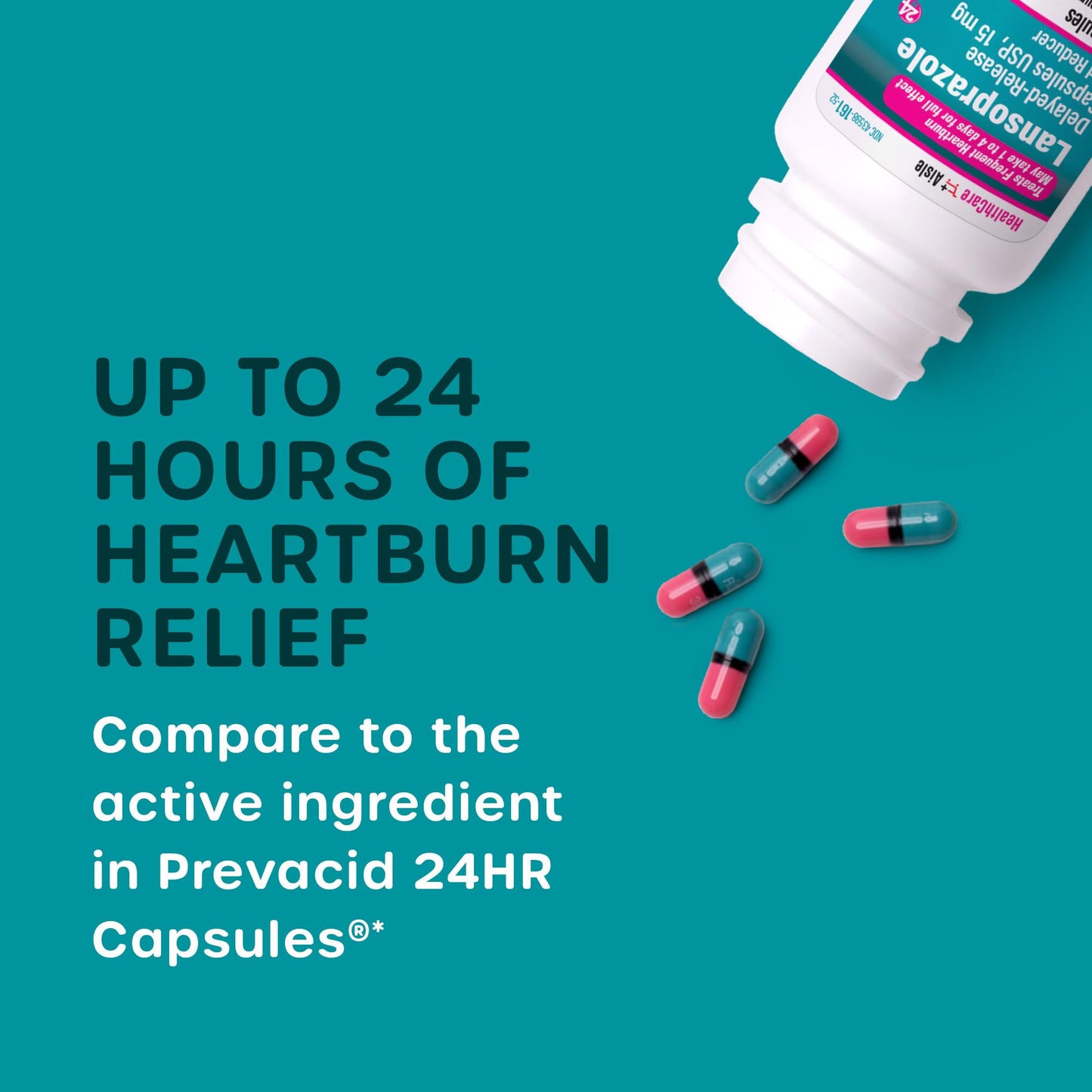 HealthCareAisle Lansoprazole 15 mg - 42 Delayed-Release Capsules - Acid Reducer, Treats Frequent Heartburn HealthCareAisle buy supplements Au