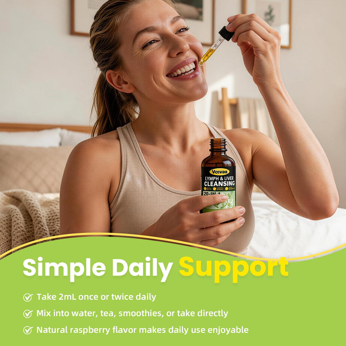 Vccvaa Lymph & Liver Cleanse - 20-in-1 Lymphatic Drainage & Liver Detox Supplement with Milk Thistle, Echinacea, Fucoxanthin - 60mL Liquid Formula for Immune & Digestive Support Vccvaa buy supplements Au