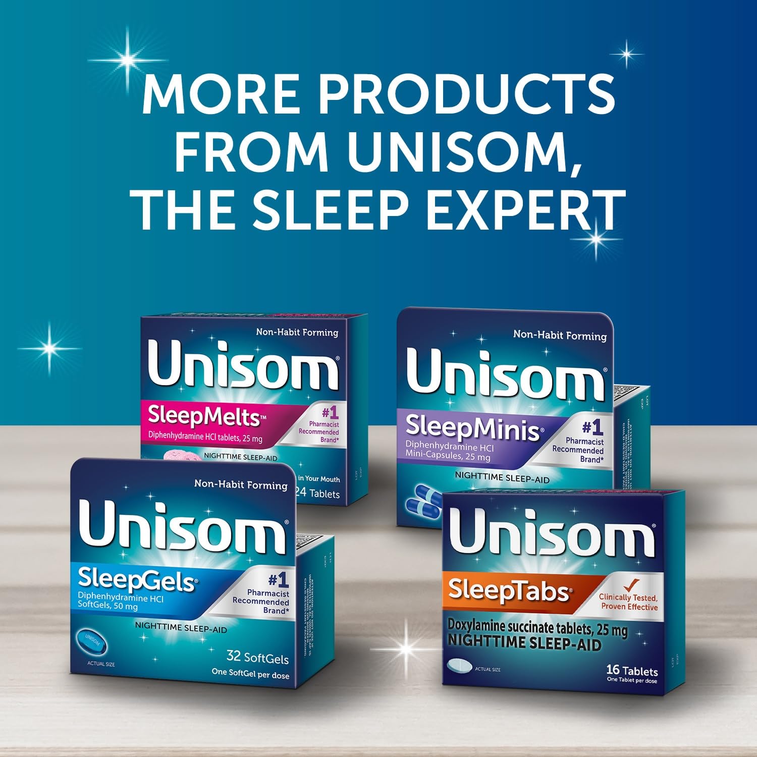Unisom SleepTabs, Nighttime Sleep-aid, Doxylamine Succinate, 48 Tablets Unisom buy supplements Au