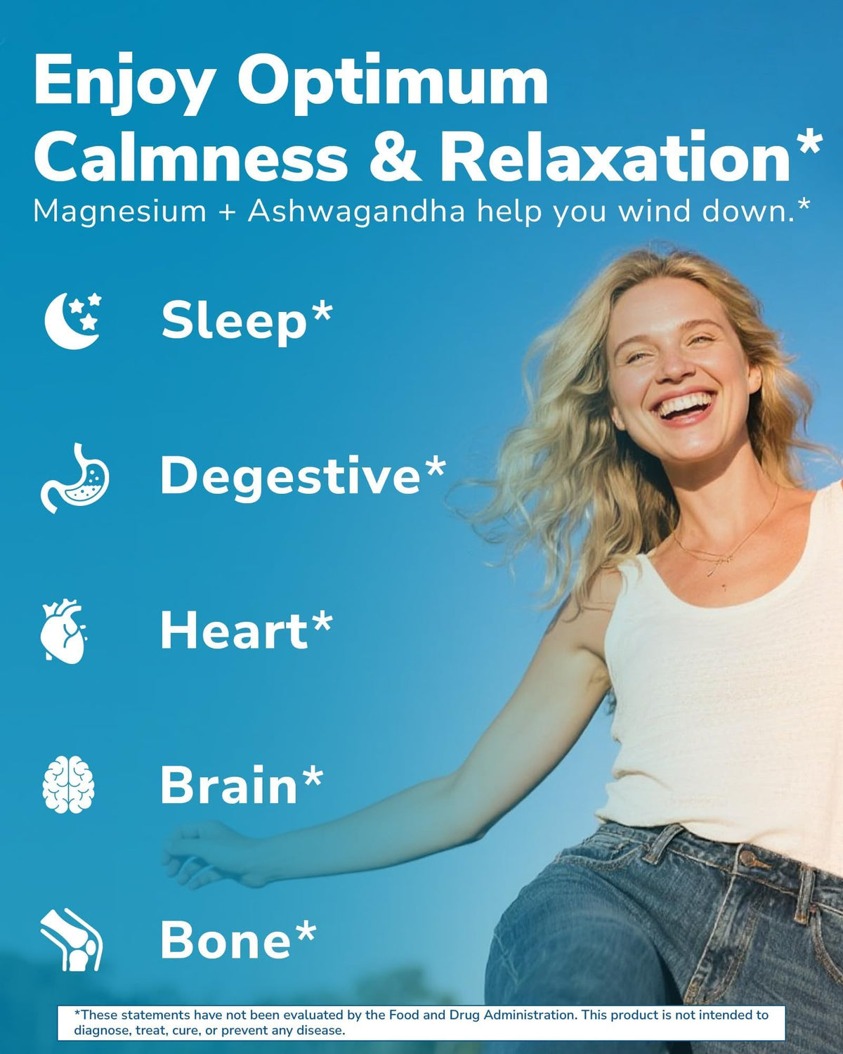 Vitalibre Magnesium Complex with Ashwagandha & L-Theanine - Stress Relief, Bone & Relaxation Support - w/Vitamin D3, B6 - Glycinate, Citrate, Malate, Taurate - 90 Vegan Capsules, Non-GMO, Gluten Free Vitalibre buy supplements Au