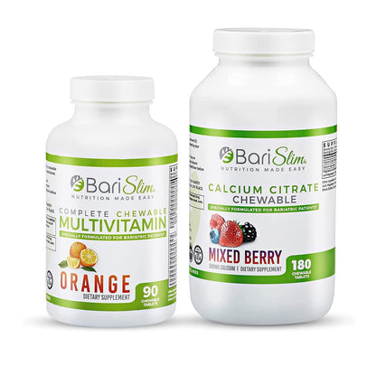 BariSlim Bariatric Calcium Citrate & Complete Chewable Multivitamin - Bariatric Vitamin and Supplement for Post Bariatric Surgery Including Gastric Bypass and Gastric Sleeve BariSlim buy supplements Au