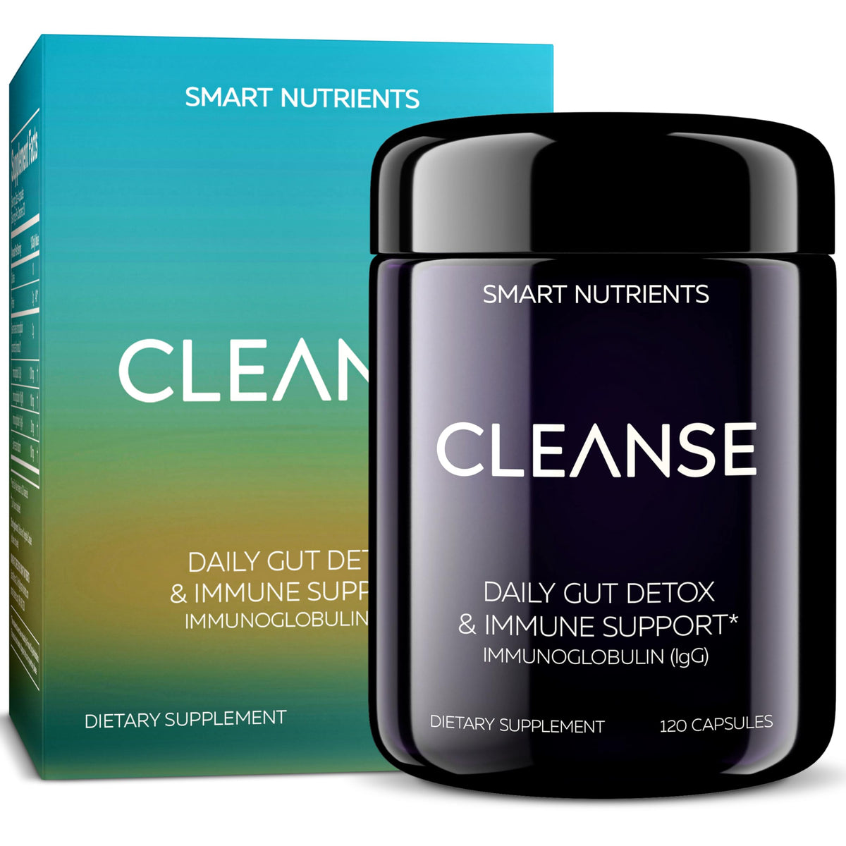 CLEANSE | IgG Dairy-Free Colostrum | 50.5% IgG Potent Concentrated Immune Support | Daily Gut Health Detox, Energy, Prebiotics, Digestive Support | 120 Capsules | 30 Day Supply, 1-Pack Smart NutrientsBuy Supplements Australia