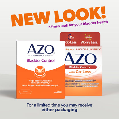 AZO Bladder Control with Go-Less Daily Supplement | Helps Reduce Occasional Urgency, leakage due to laughing, sneezing and exercise††† | 72 Capsules AZO buy supplements Au