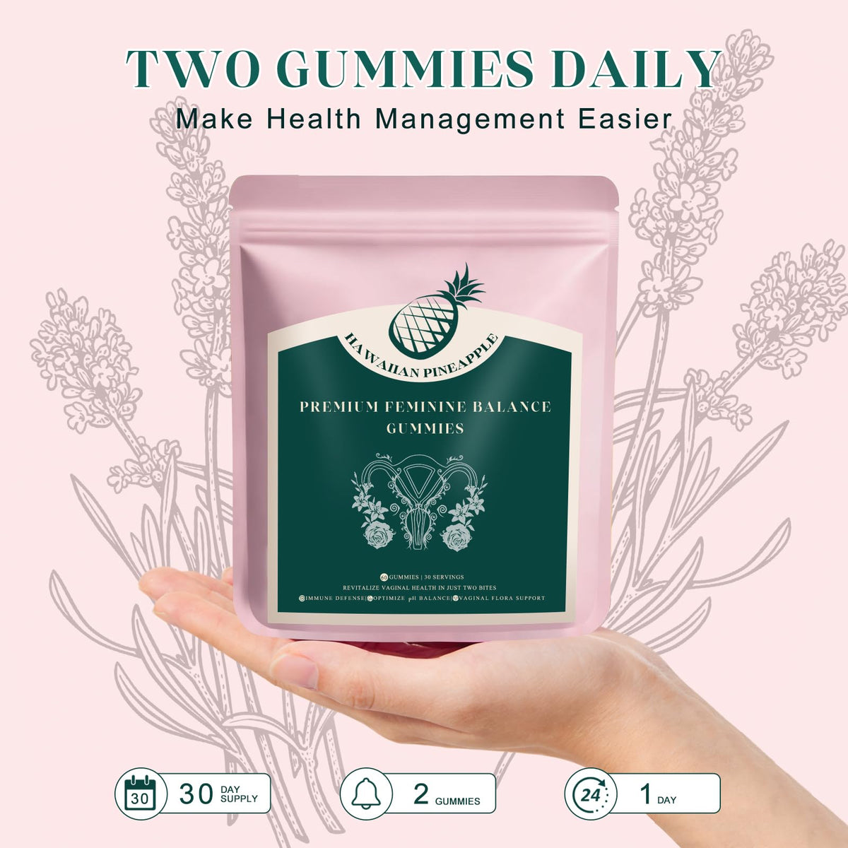 KLKIT Premium Feminine Balance Gummies, Pineapple Vaginal Probiotics for Women, pH Balance Feminine Gummies for Immune Support, Vegan & Gluten Free, 60 Count (30 Servings) KLKITBuy Supplements Australia