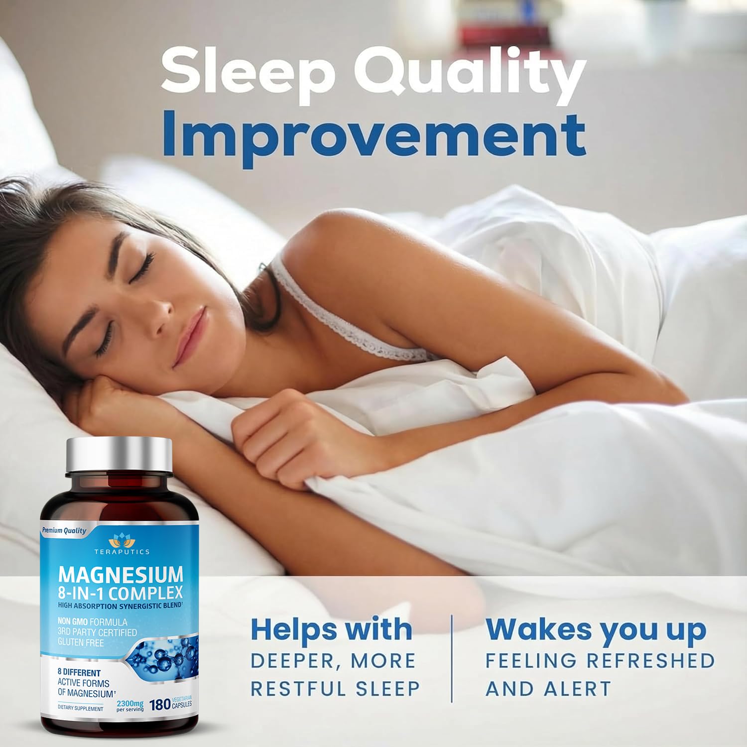 8 in 1 Magnesium Complex for Women & Men 426mg | 180 Vegan Capsules | MAG-8 Blend: Citrate, Bisglycinate, Malate, & More | Non-GMO Magnesio Complex Supplement | Provides 100% Daily Recommended Value Teraputics buy supplements Au