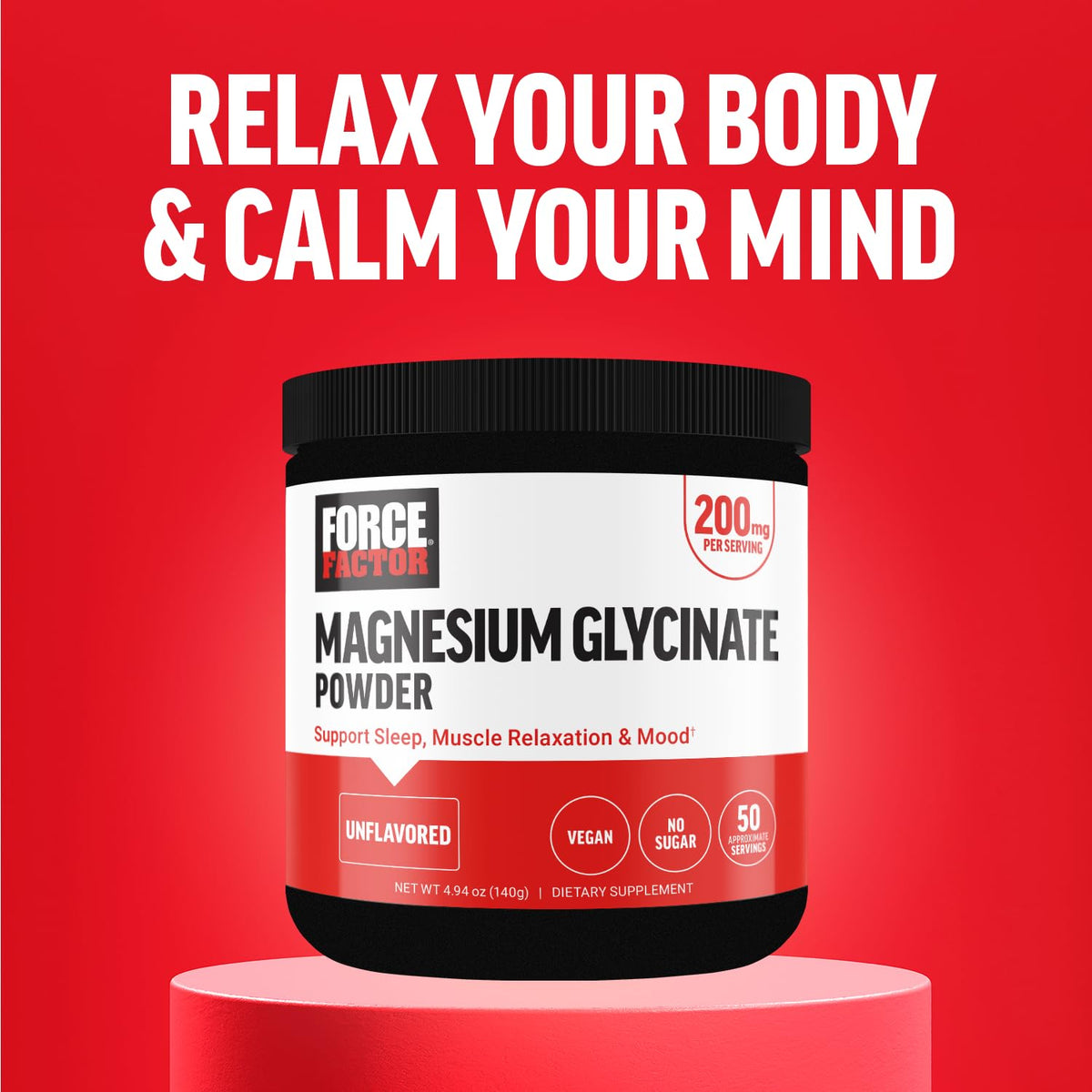 Force Factor Magnesium Glycinate 200mg, Magnesium Supplement for Women and Men to Support Sleep, Muscle Relaxation, and Mood, High Absorption, Vegan, 50 Servings Force FactorBuy Supplements Australia