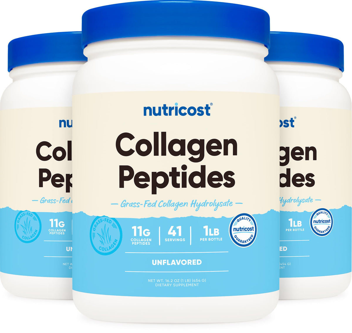 Nutricost Collagen Peptides Powder 1LB (454 G) - Grass Fed Bovine Collagen Hydrolysate (Unflavored)