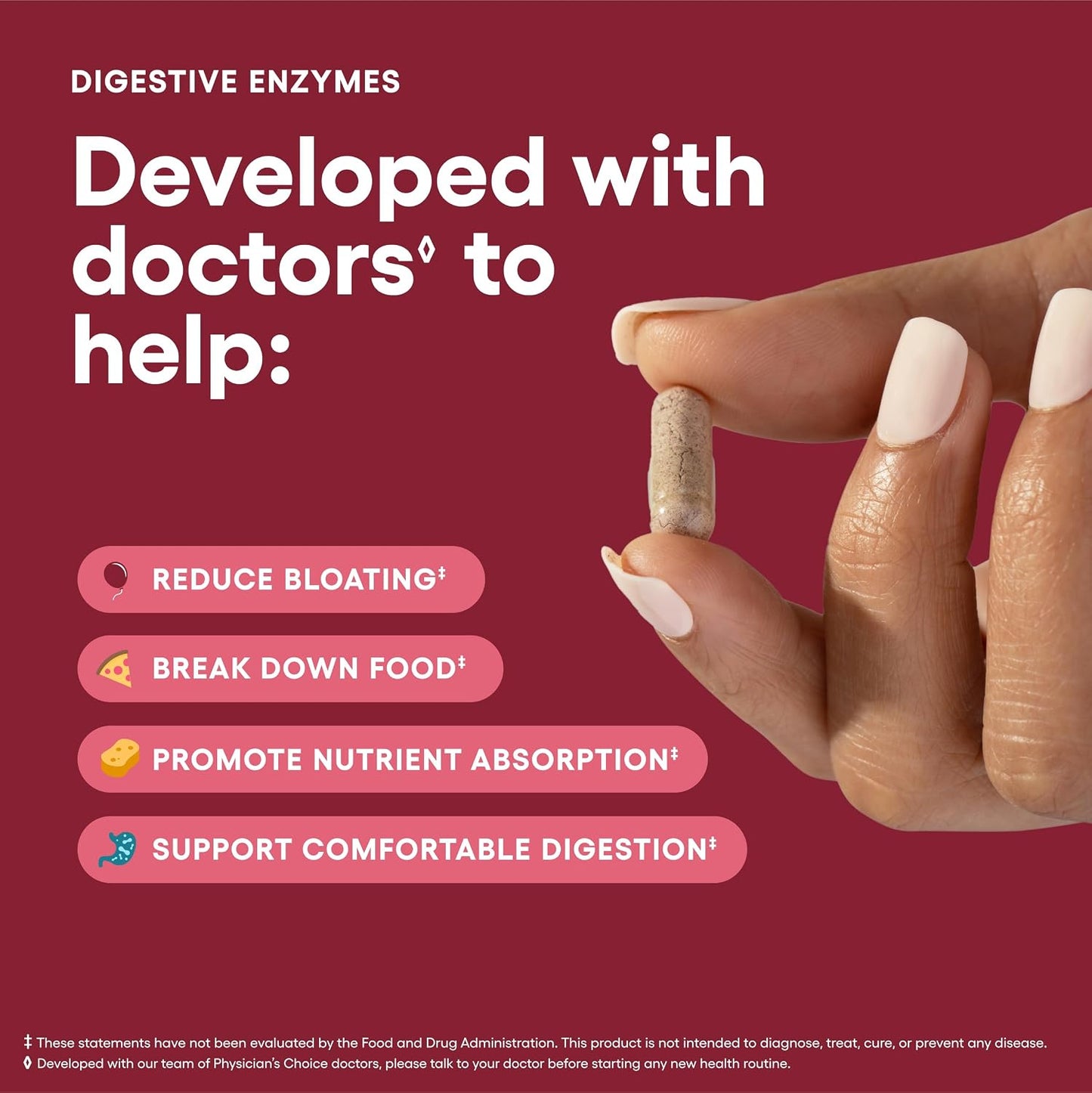 Physician's CHOICE Prebiotic-Probiotic + Digestive Multi-enzymes 60CT - Digestive Health Bundle