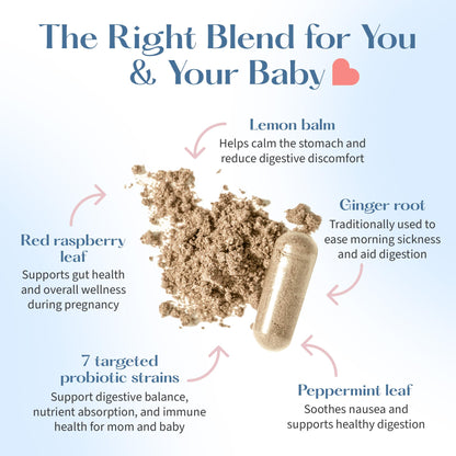 LOVEBUG Prenatal Probiotic | Helps with Morning Sickness, Nausea, Heartburn & Digestion | Helps Baby Microbiome | Multi Strain 20 Billion CFU | 30 Capsules LOVEBUG buy supplements Au
