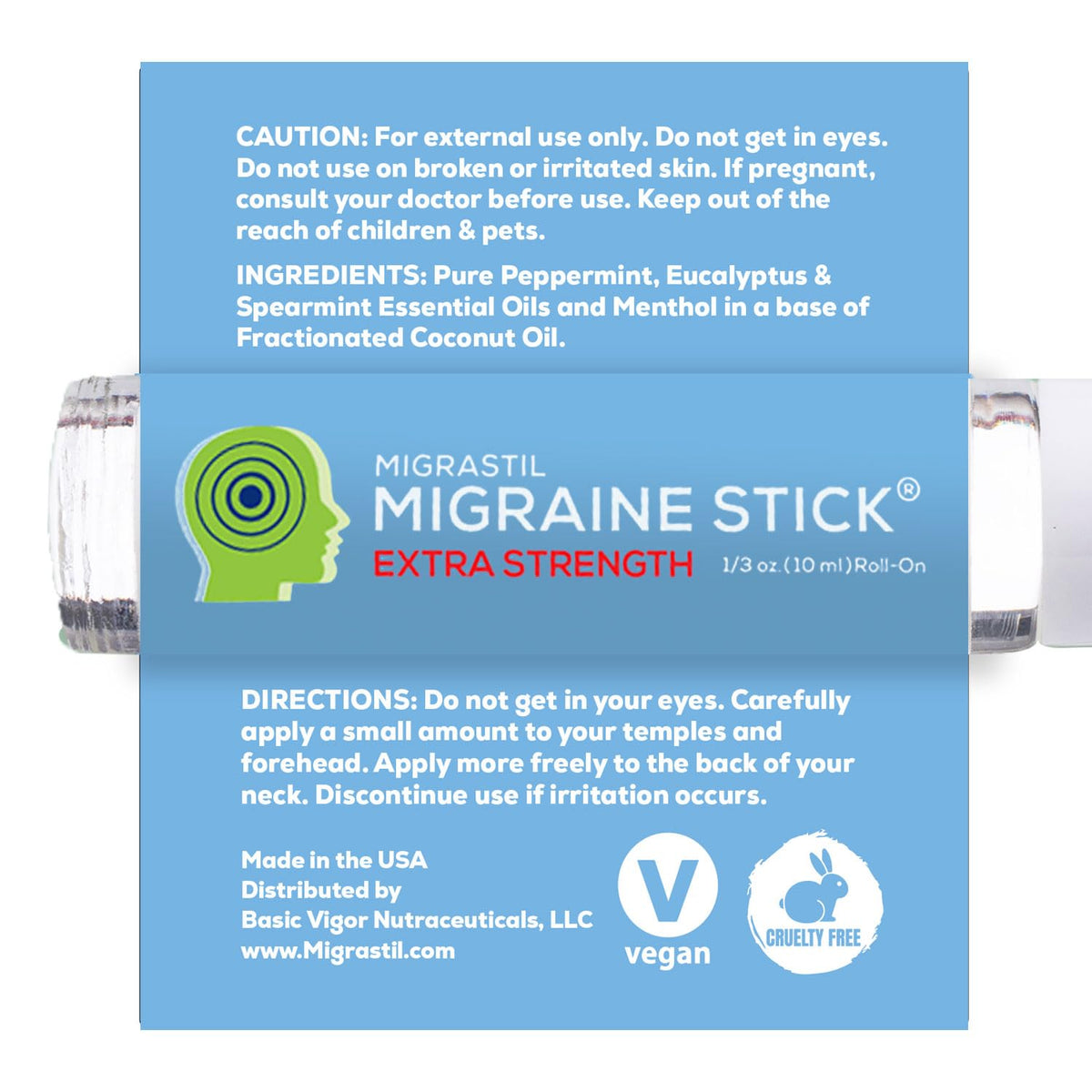 Basic Vigor Migrastil Extra Strength Migraine Stick & Stress Release Inhaler 2-Pack Basic VigorBuy Supplements Australia