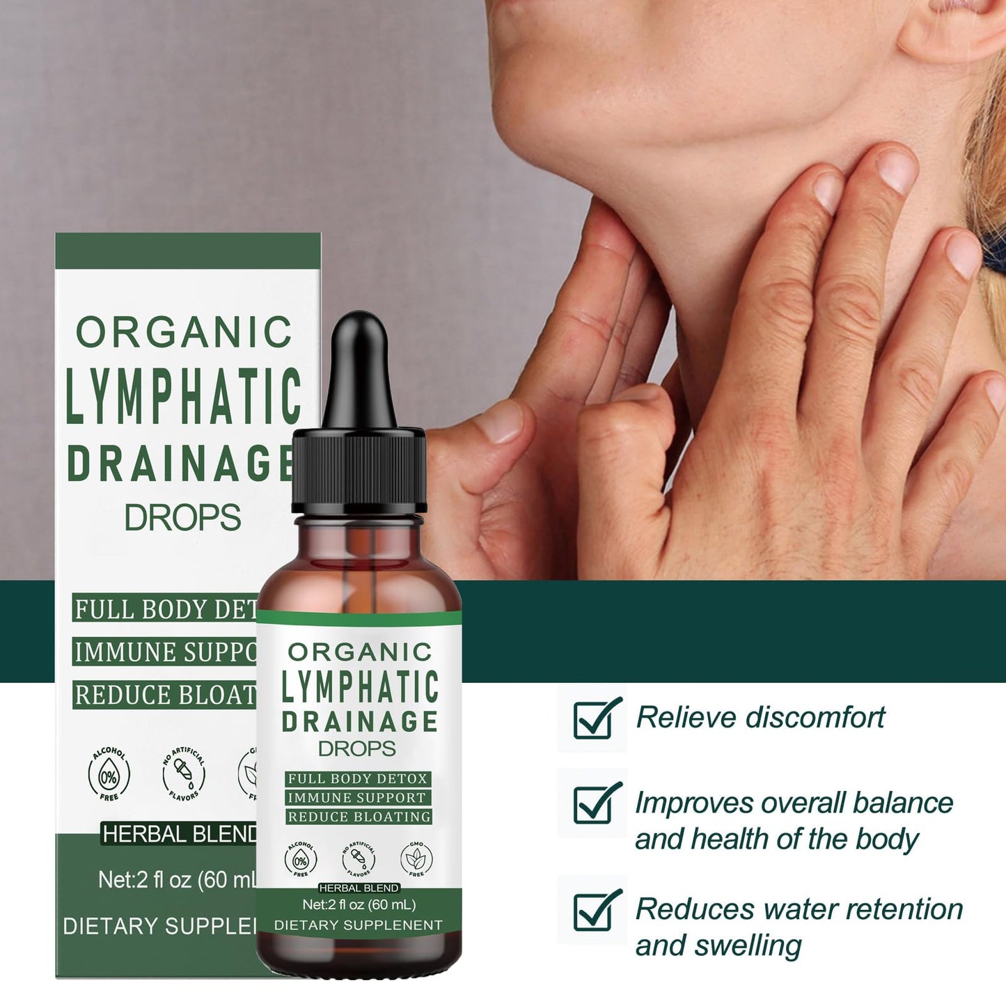 Slifthistle Lymphatic Drainage Drops, Lymphatic Support Liquid Drops, with Herbal Ingedients, Reduce Bloating, Full Body Detox & Cleanse, Promote Circulation, Vegan, Non-GMO (60ml) (1) Slifthistle buy supplements Au