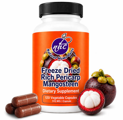Natural Home Cures Freeze-Dried Mangosteen Rich Pericarp Capsules – 56+ Xanthones & Flavonoids, High ORAC Antioxidant Support, 515 mg, 120 Vegan Capsules Natural Home Cures buy supplements Au