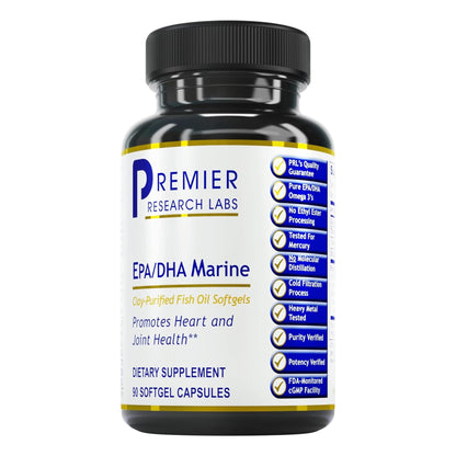 Premier Research Labs EPA DHA Marine Softgels - Omega 3 Fish Oil, EPA DHA Omega 3 Supplement, Fatty Acids for Women & Men, Natural - 90 Softgel Capsules Premier Research Labs buy supplements Au