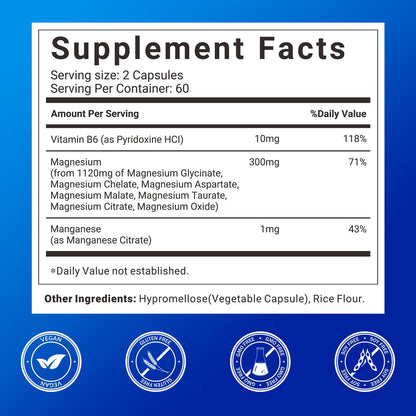 Magnesium Complex Supplement with 7 Forms of Magnesium Glycinate, Malate, Citrate & More, High Absorption for Bones, Muscle, Recovery, Energy, Vegan Non-GMO 120 Capsules Svovita buy supplements Au