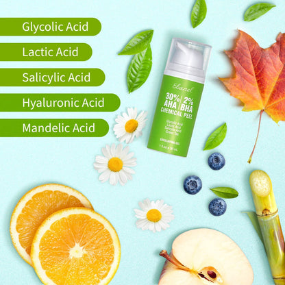 Ebanel Bundle of 30% AHA 2% BHA Chemical Peel and 10 Pack Collagen Face Mask