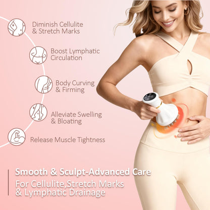 Lymphatic Drainage Massager & Anti Cellulite Massage Tool Helps Reduce Stretch Marks & Cellulite, Body Sculpting Machine For Legs, Arms & Belly with Microcurrent, Light, Heat & Vibration，With Body Oil FASCITONE buy supplements Au