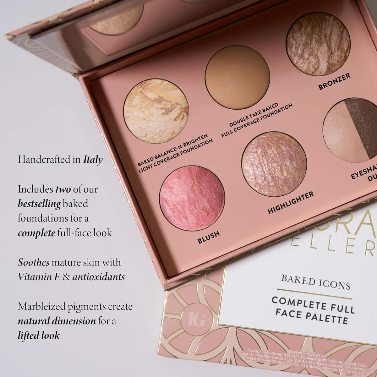 LAURA GELLER Baked Icons Complete Full Face Palette, Light | All-in-One Makeup Palette with Baked Foundations, Blush, Bronzer, Highlighter, Eyeshadows | Coverage for Mature Skin | Travel-Friendly LAURA GELLER NEW YORK buy supplements Au
