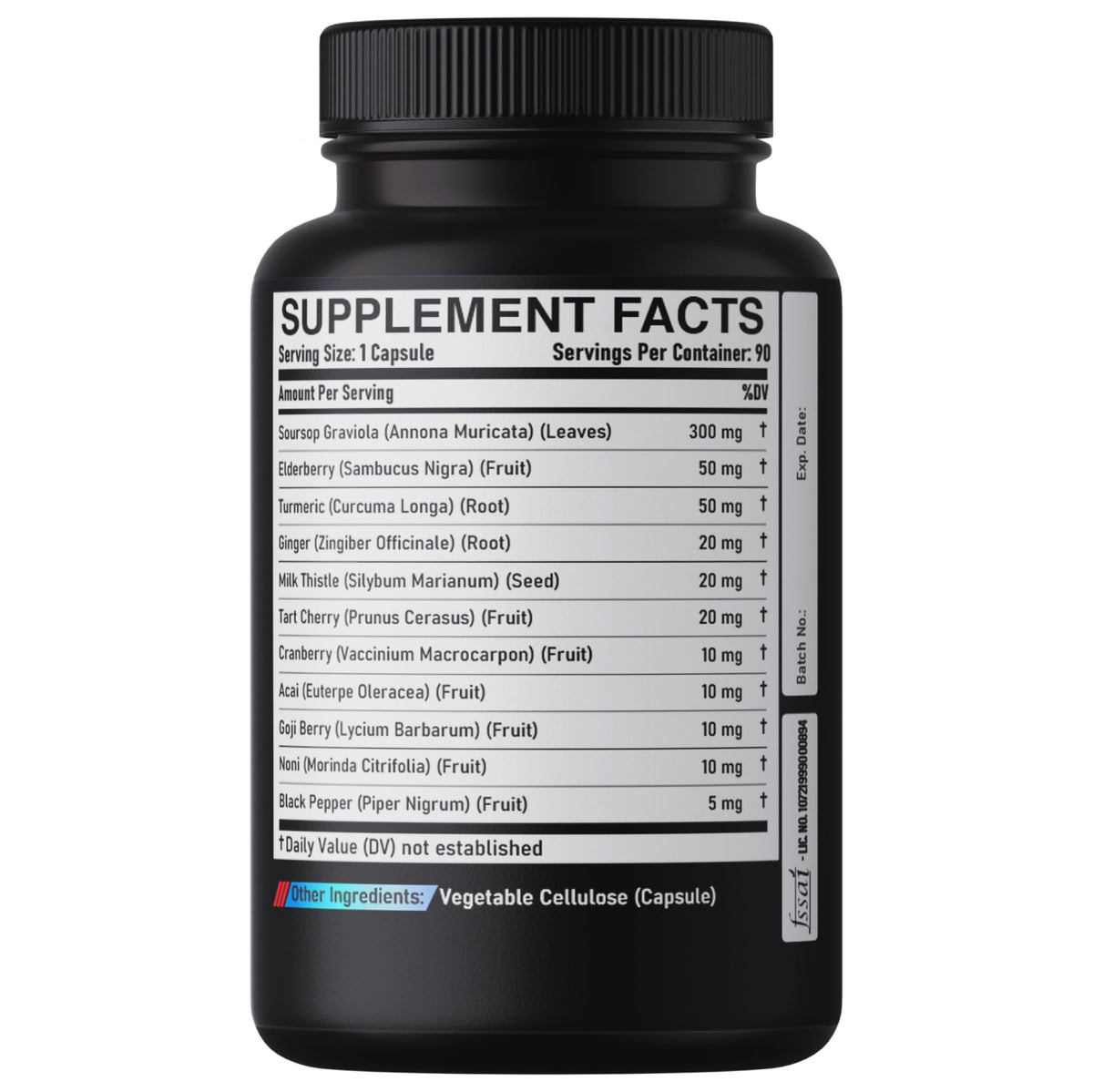 DEDICAD 11in1 Graviola Soursop Capsules for 5 Months Supply with Soursop Fruit, Elderberry, Turmeric, Ginger, Milk Thistle, Cranberry & More - Mood - 150 Vegan Capsules DEDICAD buy supplements Au